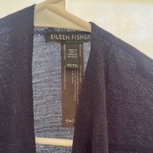 Eileen Fisher Wool Navy Open Front Cape / Poncho